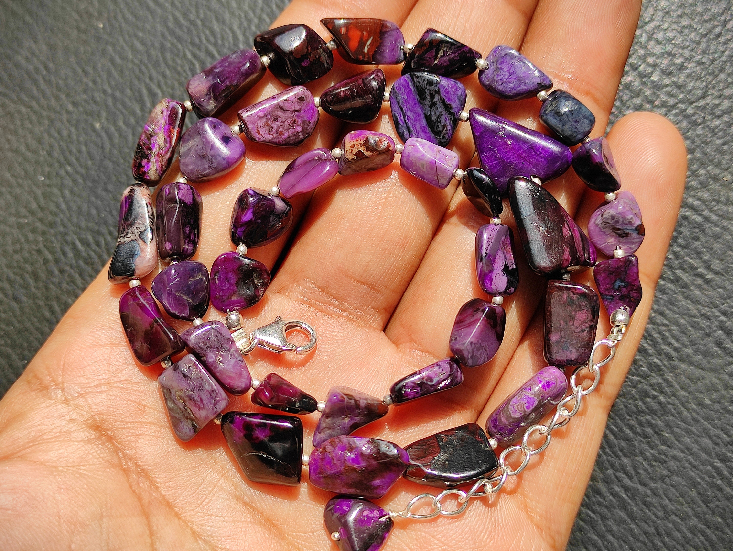 SUGILITE Tumbled Beads Necklace Gel Sugilite Manganese Etsy