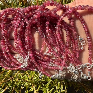SPINEL Bracelet - hot pink Spinal bracelet - mehenge spinel micro faceted healing bracelet - Sterling silver - gift for your loved ones