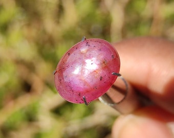 RUBY - Ruby cabochon - natural ruby crystal - jewellery making supply - star ruby - corundum crystal family - rare patterned ruby