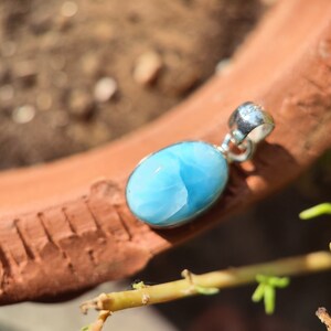 Larimar Pendant - larimar crystal charm - larimar necklace -  Stone from Dominican Republic - Healing crystal - Meditation Stone