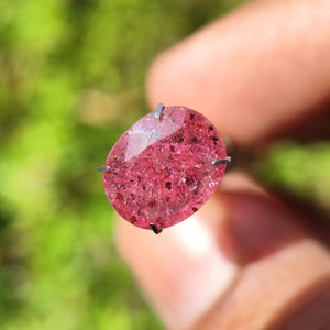 Natural RUBY - Natural Unheated Ruby Crystal - Natural ruby with hematite inclusion- Ruby faceted - healing crystal - ruby from south india