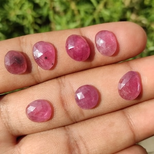 RUBY Rose Cut Faceted Slices - Ruby Faceted Gemstone, Wholesale Ruby Rose cut Crystal Lot For Jewellery Making