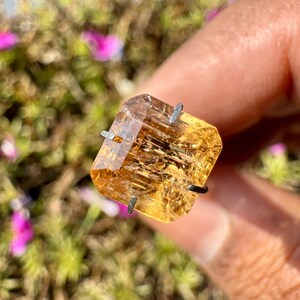 Imperial Topaz Cut - Natural Imperial Topaz Crystal - Golden Topaz - topaz crystal - healing crystal - imperial topaz pendant - ring image 7