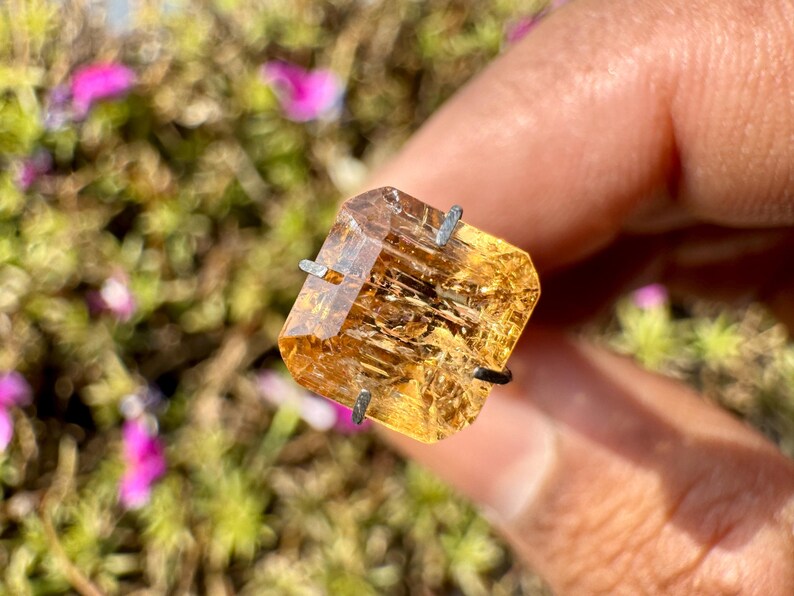 Imperial Topaz Cut - Natural Imperial Topaz Crystal - Golden Topaz - topaz crystal - healing crystal - imperial topaz pendant - ring image 7