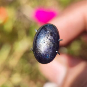 Iolite SUNSTONE Cats eye Cabochon - High Grade Sunstone Cats eye crystal - Sparkling Schiller sunstone cabochon with copper inclusions