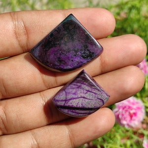 SUGILITE CABOCHON - Sugilite Crystal Stone - Sugilite cabochon pair - sugilite crystal cabochon - sugilite Manganese - sugilite pendant