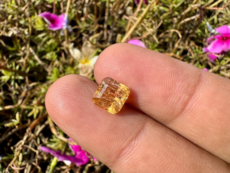 Imperial Topaz Cut - Natural Imperial Topaz Crystal - Golden Topaz - topaz crystal - healing crystal - imperial topaz pendant - ring image 3