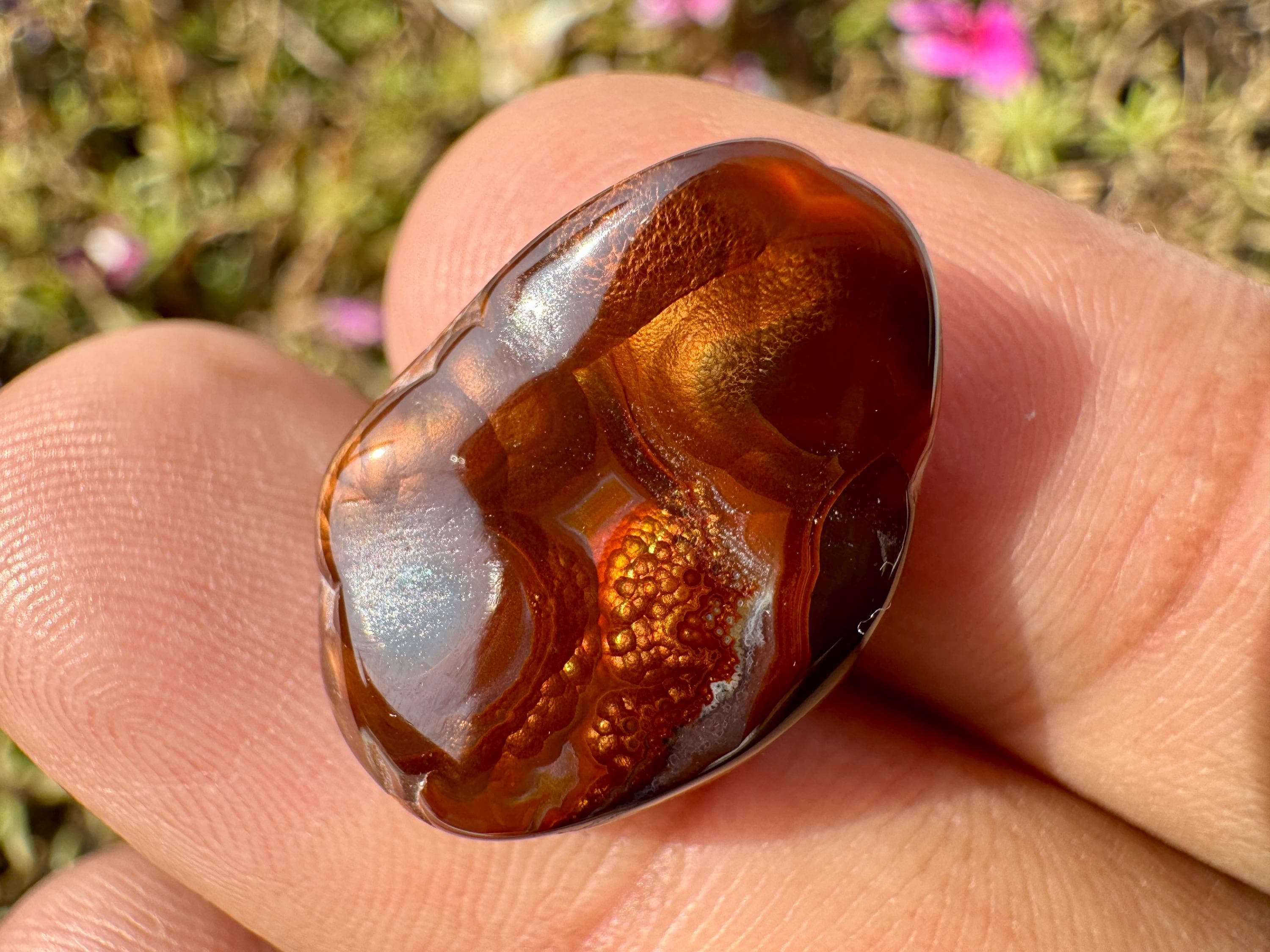 アメリカ産 Fire Agate 標本　1つ FIRE AGATE - Mexican Fire Agate Copper Fire Rare Fire Agate Loose