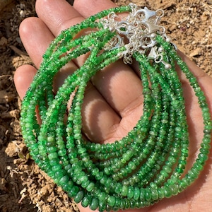 TSAVORITE BRACELET - Green Garnet beads Bracelet - tsavorite green garnet - tsavorite crystals - green garnet bracelet