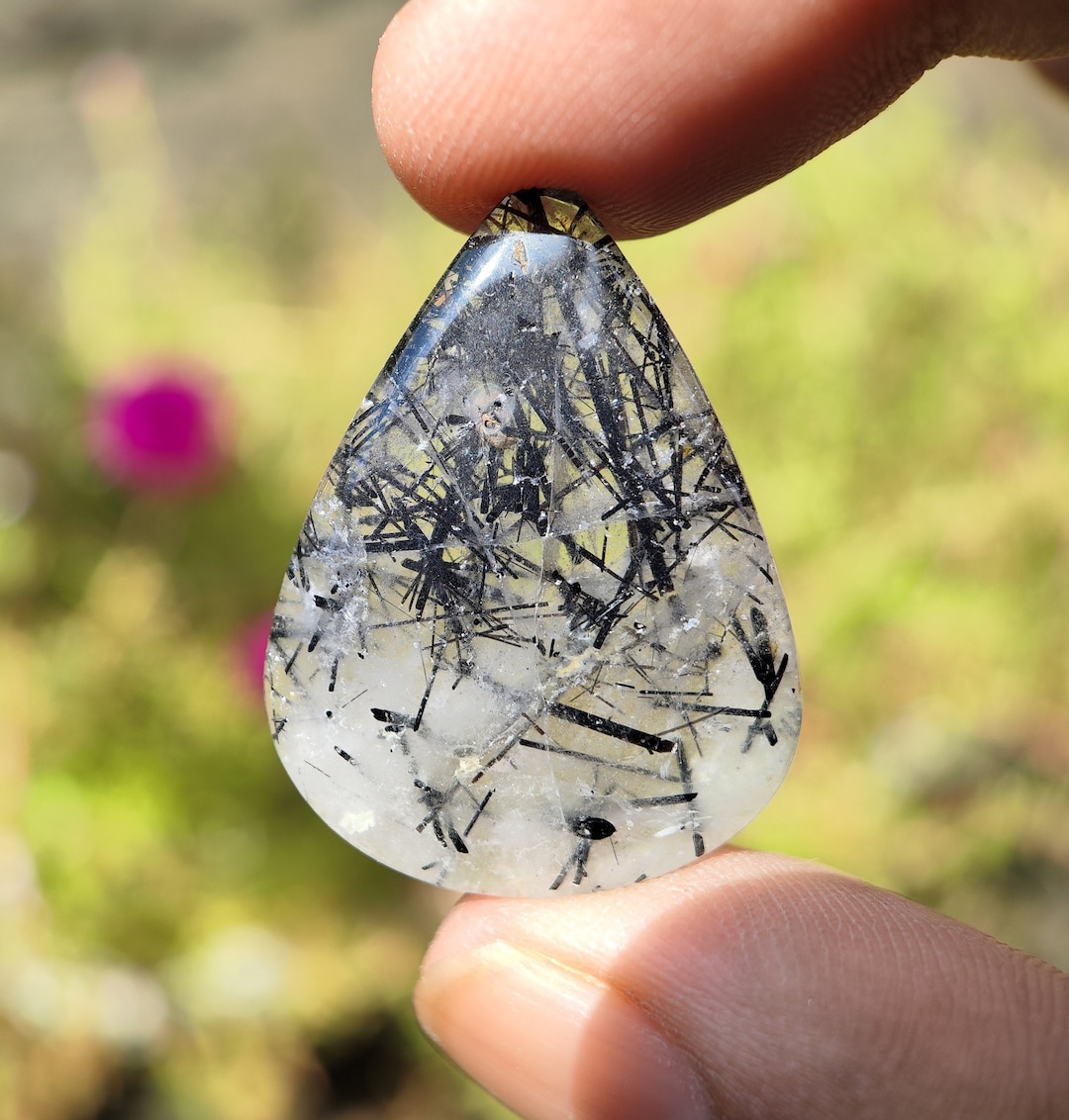 Buy Natural Tourmalinated Quartz Cabochon Rutilated Quartz Black  Tourmaline Black Rutile Tourmaline Smoky Quartz Online in India