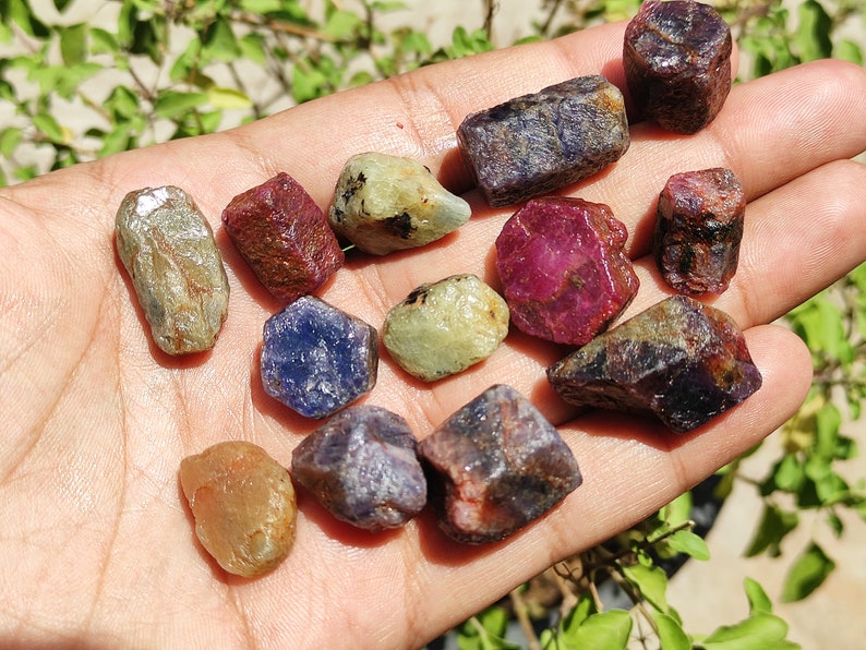 Corundum Sapphire Rough Crystals Watermelon Ruby Sapphire Etsy