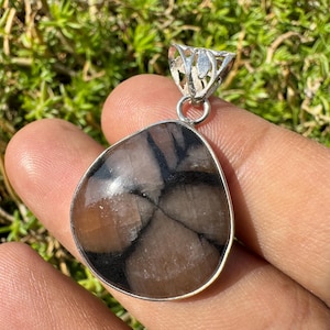CHIASTOLITE Crystal Pendant - Andalusite cabochon - Chiastolite Trapiche - healing crystal - chiastolite pendant - chiastolite