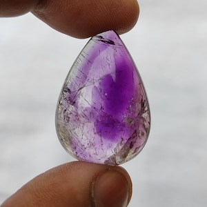 Amethyst Cabochon, lepidocrocite, hematite, Geothite Inclusions, Rare Super Seven Amethyst, Powerful healer, Geoethite in Amethyst, Brazil