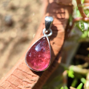 TOURMALINE Pendant - Rubellite tourmaline Necklace  - tourmaline crystal - tourmaline Charm - healing crystal - pink tourmaline