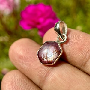 PINK SAPPHIRE Pendant - ruby sapphire rose cut slice - natural corundum sapphire from burma - sapphire crystals