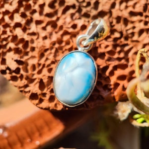 Larimar Pendant - larimar crystal charm - larimar necklace -  Stone from Dominican Republic - Healing crystal - Meditation Stone