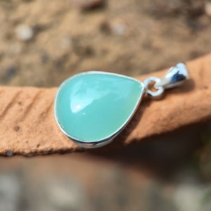 Chrysoprase - Chrysoprase Pendant - Chrysoprase crystal - 925 sterling silver necklace - Chrysoprase - metaphysical crystal - pendant