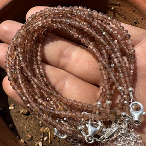 Andalusite Crystal necklace - Andalusite faceted - Chiastolite Trapiche - healing crystal - chiastolite Necklace - pleochroism