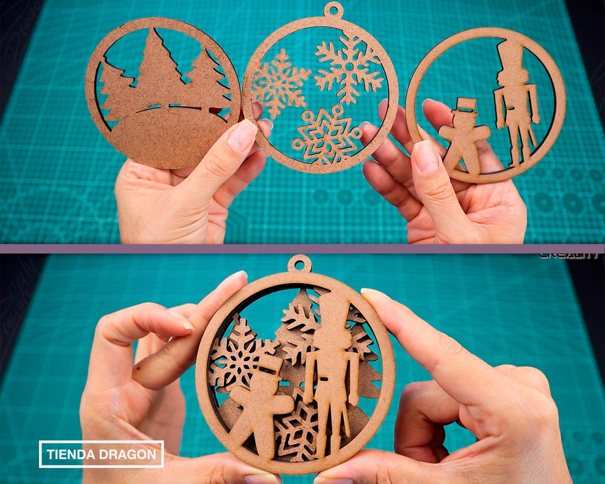Esferas Navideñas en 3 Capas SVG, Decoración para el árbol, Adorno ...