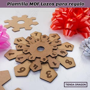 Gift bow template in MDF, 3 sizes and 2 designs, gift decoration, bow mold, bow template.