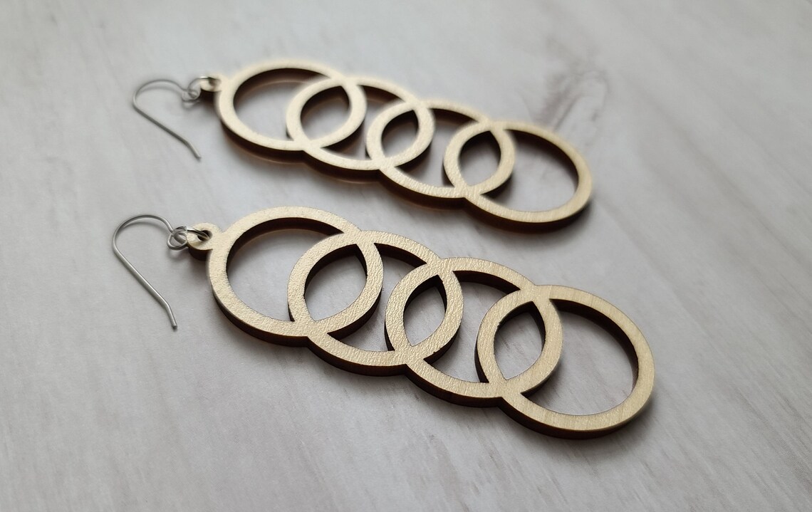 Basswood Titanium Dangle Earrings Etsy