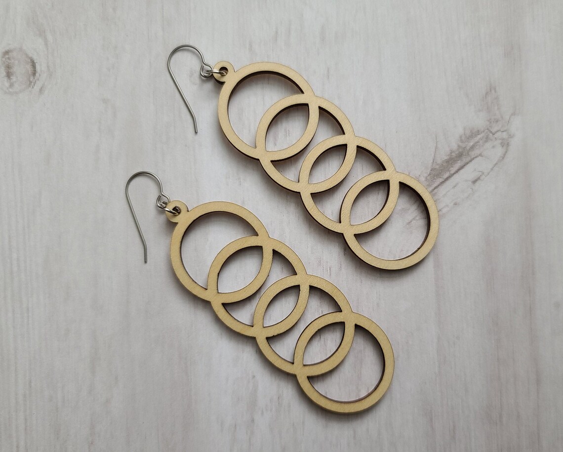 Basswood Titanium Dangle Earrings Etsy
