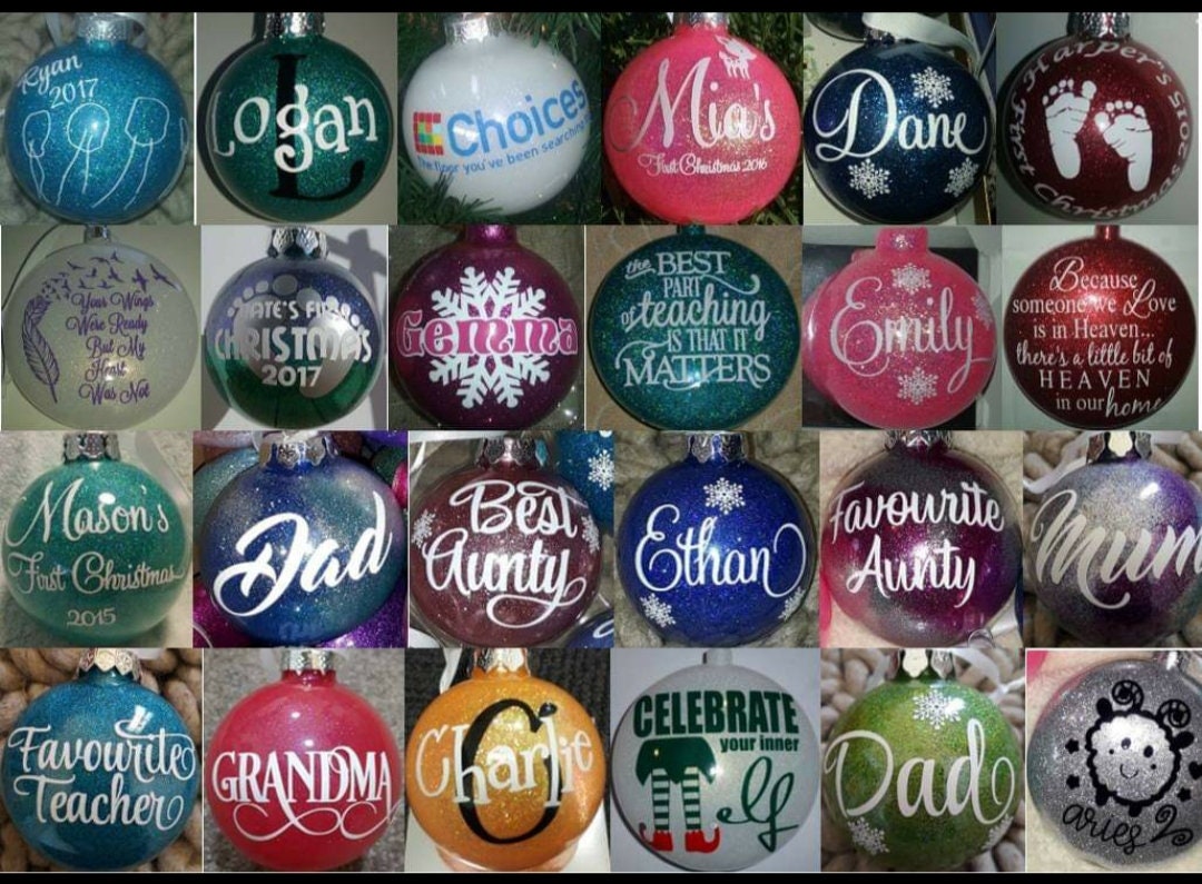 Personalised Christmas baubles  Etsy