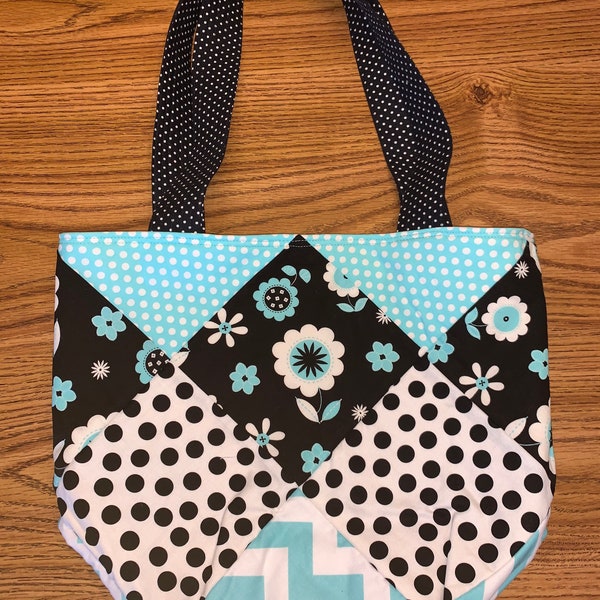 Polka Dot Flower Medium Reversible Schlep Bag