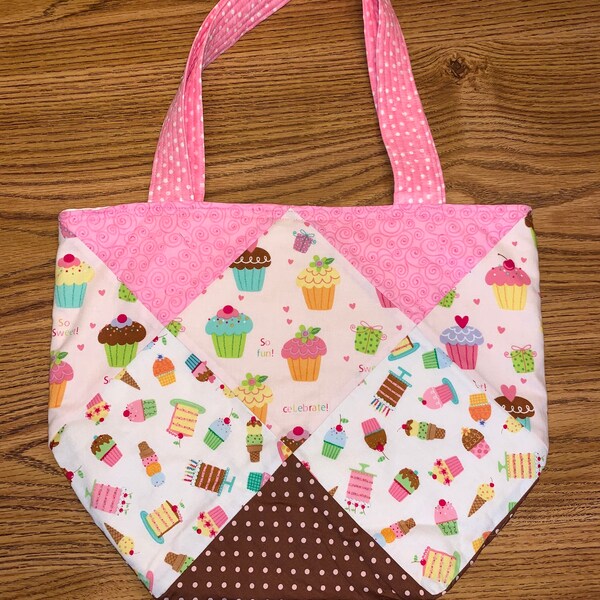 Cupcake Flower Medium Reversible Schlep Bag