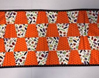 Halloween Polka Dot Candy Corn Table Runner