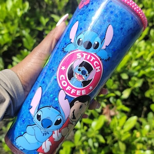 Lilo & Stitch Snow Globe Tumbler| Stitch Starbucks Snowglobe| Alien Stitch
