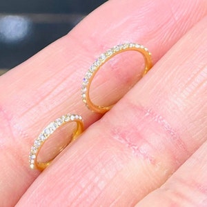 20G Gold Super Dainty Clear Stones Seamless Clicker Nose Hoop. Nose Piercing. Nose Ring. Cartilage Earrings. Cartilage Hoop.