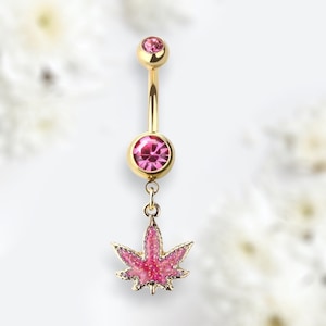 Weed belly sales button rings
