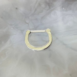 16G Plain Silver Septum Clicker Hoop Ring Septum Piercing Jewelry Ring for Nose Stud Ring