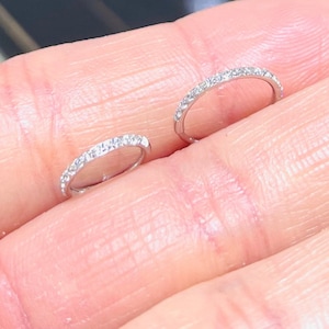 20G Silver Super Dainty Clear Stones Seamless Clicker Nose Hoop. Nose Piercing. Nose Ring. Cartilage Earrings. Cartilage Hoop.