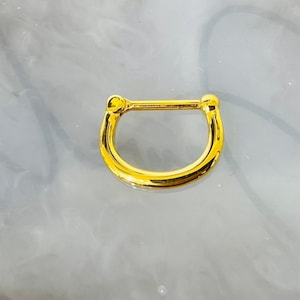 16G Plain Gold Septum Clicker Hoop Ring for Septum Piercing Jewelry Septum Ring