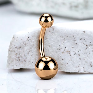 14G Implant Grade Titan Rose Gold Bauchnabel Ring, einfache Art nicht baumeln Alltag Titan Bauchnabel Ring Piercings Schmuck