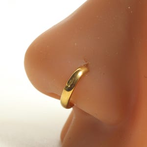20g, 18g, 16g Chunky Nose Ring, Wide Look Titanium Nose Piercing Clicker Hoop