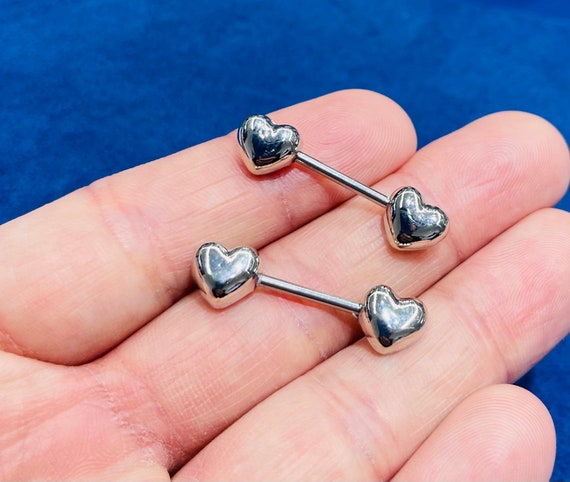 Sterling silver heart nipple cheap rings