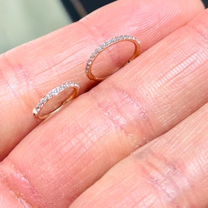 20G Rose Gold Super Dainty Clear Stones Seamless Clicker Nose Hoop. Nose Piercing. Nose Ring. Cartilage Earrings. Cartilage Hoop.