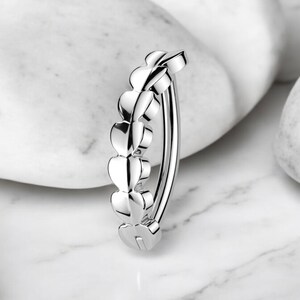 Heart Belly Ring Clicker, Implant Grade Titanium Multi Heart Dainty Belly Button Clicker Ring, 14g Hinged Belly Ring, Navel Ring