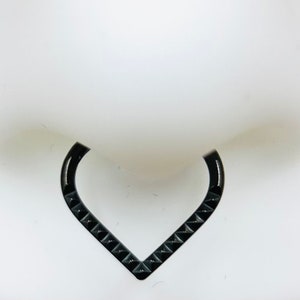Titanium Black V Shape Hinged Septum Clicker Nose Ring Septum Jewelry Nose Piercing
