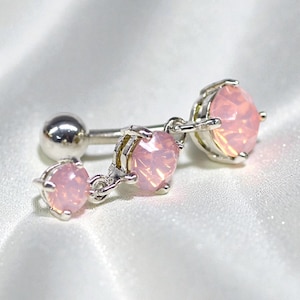 Opal Dangle Bauch Ring, Top Down Reverse Dangle Bauchnabel Ring Piercing, Körperschmuck