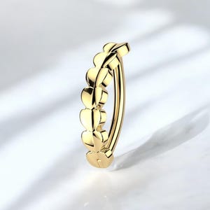 Heart Belly Ring Clicker, Dainty Heart Hinged Belly Button Piercing Clicker Ring, 14g Titanium Gold Belly Ring Body Jewelry