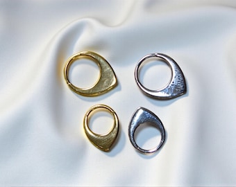 Piercing para tabique grueso de 16 g, titanio, oro o plata, con bisagras, tipo aro de clic