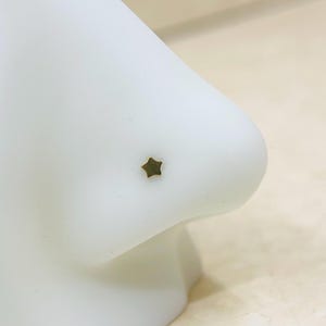 20G Gold Star Top L Shape Nose Piercing Stud, Simple Style Super Dainty Minimal Look Plain Star Gold L Bend Nose Stud Piercing Jewelry