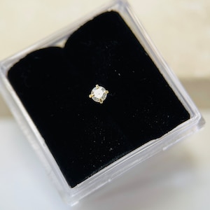 14K Gold Diamond L Shape Nose Stud • Diamond Nose Stud • Nose Piercing