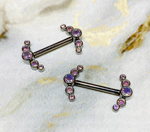 Pair of 14G Implant Grade Titanium Internally Threaded Multicolor