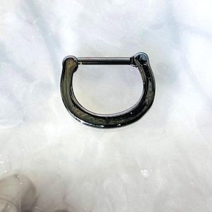 16G Plain Black Septum Piercing Clicker Hoop Ring for Septum Nose Piercing Jewelry
