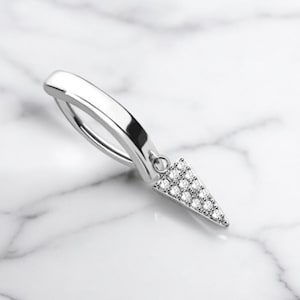 Spike Dangle Belly Ring, Tiny Cz Dangle Decor Belly Button Clicker Ring, 14g Hinged Belly Ring Piercing Hoop Ring, Navel Ring Body Jewelry